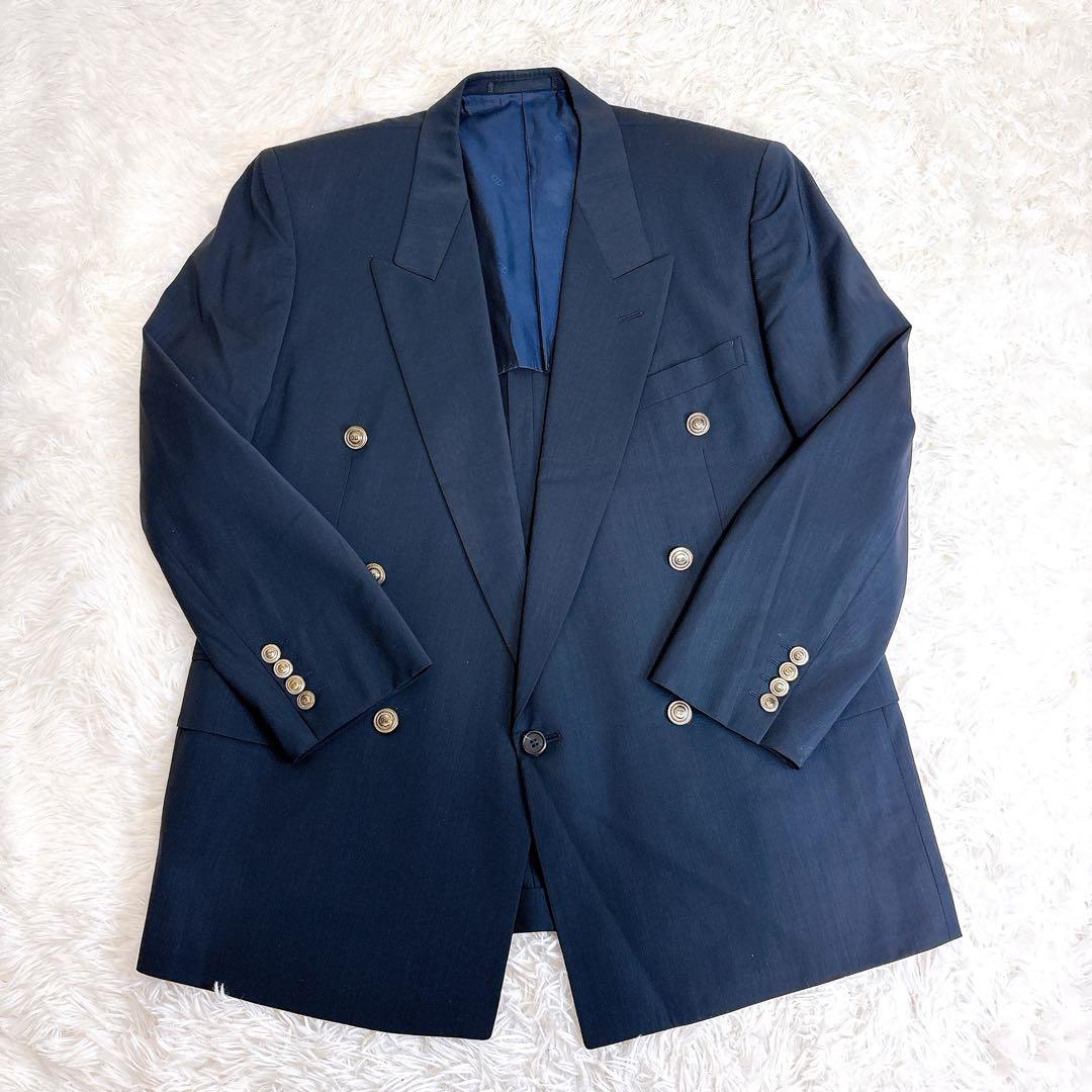 Christian Dior ダブルテーラード ジャケット CDボタン ネイビー