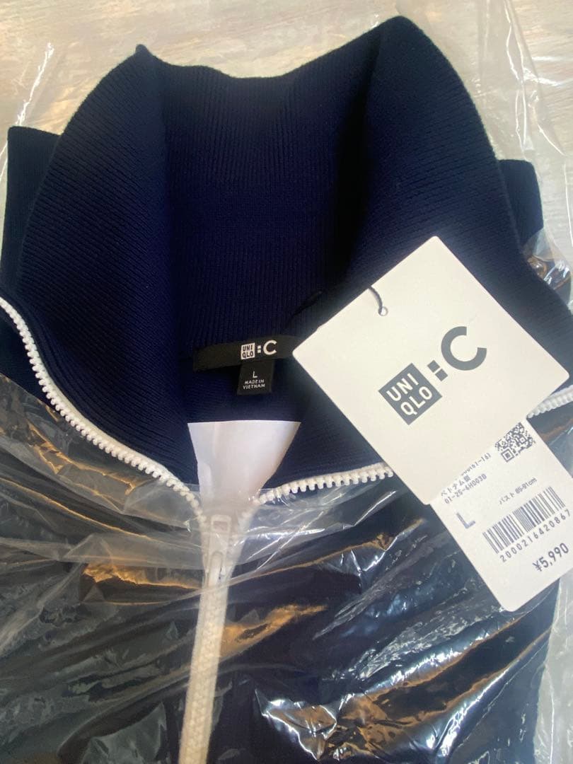 ☆新品☆UNIQLO:C☆ミラノリブフルジップカーディガン☆Ｌ☆ネイビー☆完売