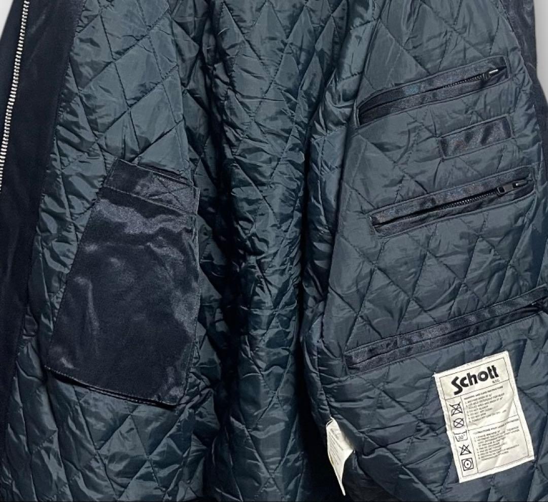 90s Schott ジップアップ ジャケット 田中シェン ネイビー