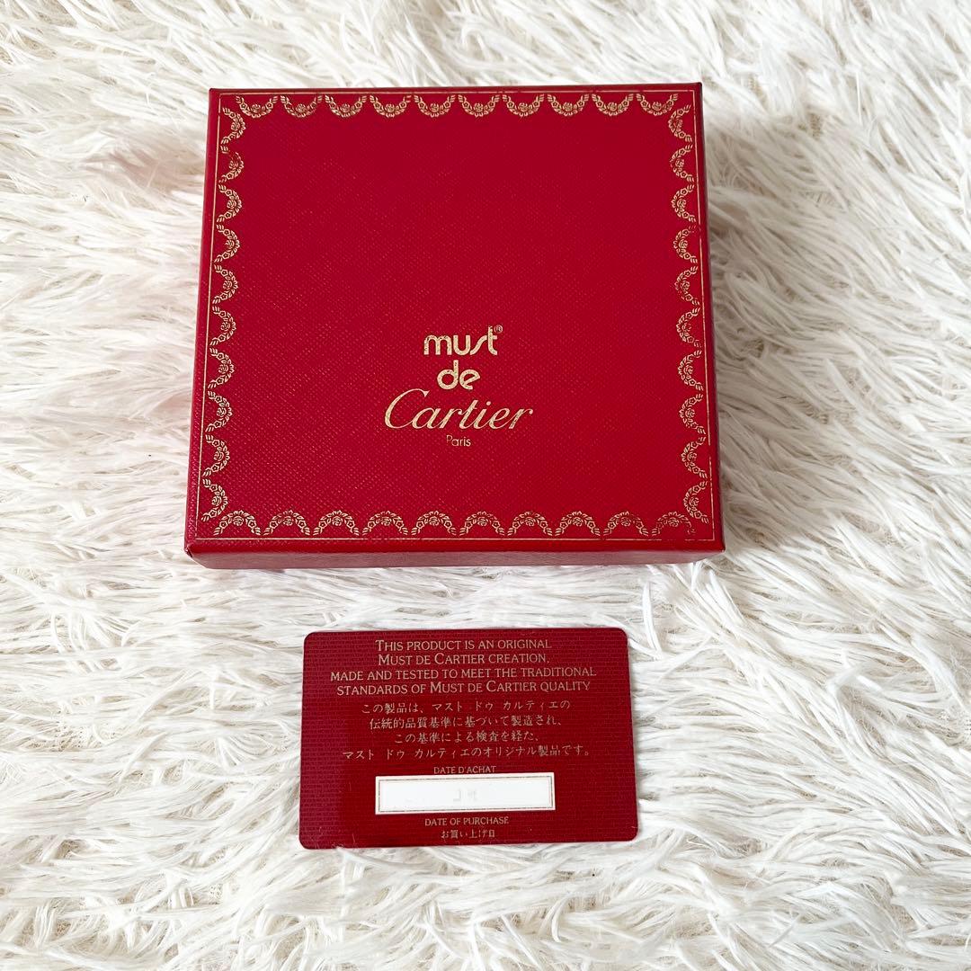 新品✨Cartierカルティエ　二つ折り財布　ボルドー　レザー　マストライン