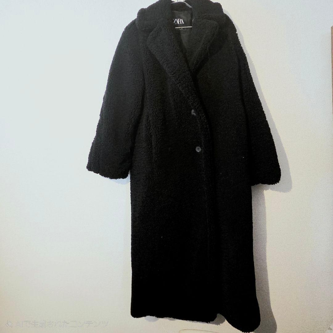 ZARA ボア テディベア ロングコート 黒 XS 完売品