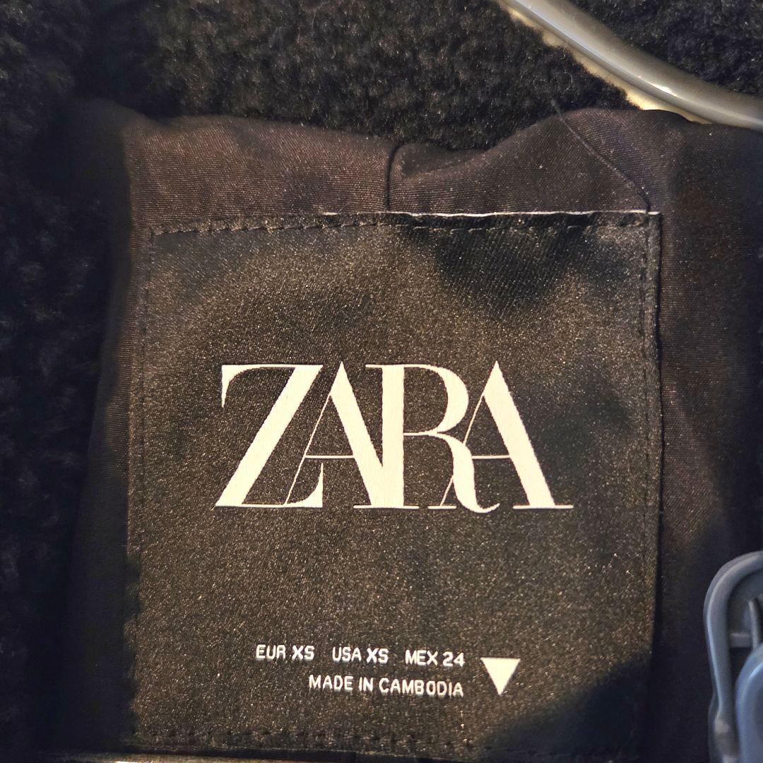 ZARA ボア テディベア ロングコート 黒 XS 完売品