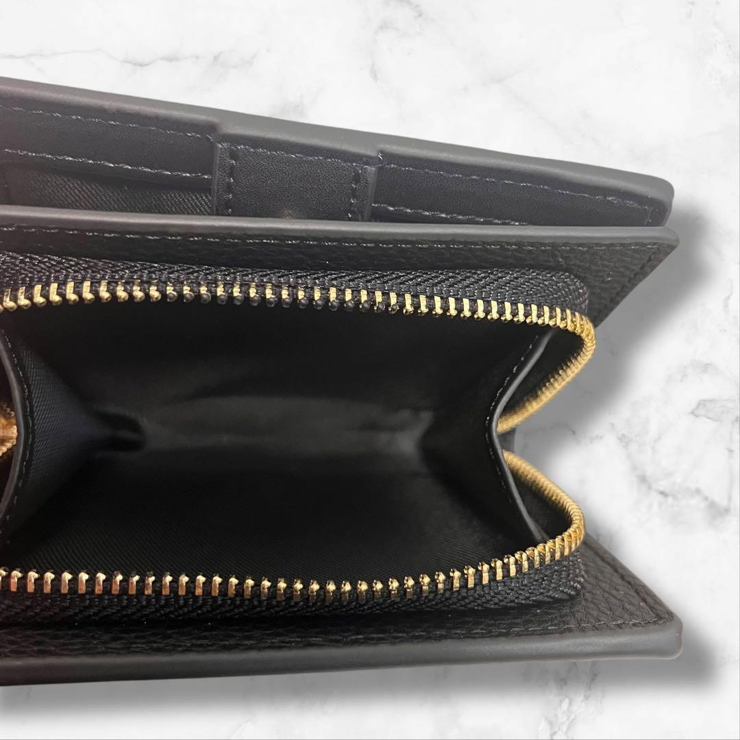 新品✨ COACH コーチ 二つ折り財布 ブラック 黒 コンパクトウォレット