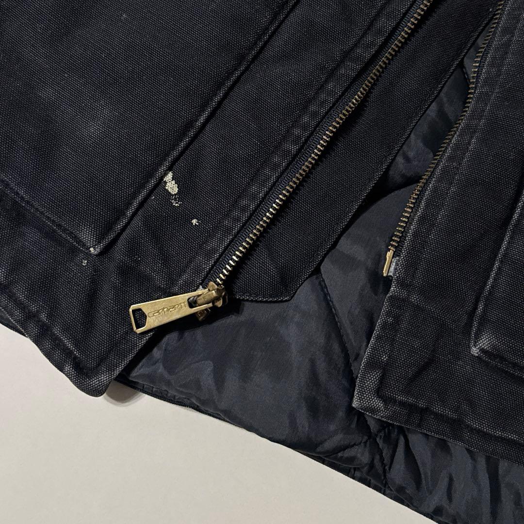 2XL 90s Carhartt ダックベスト 腰ゴム VQ185 ブラック