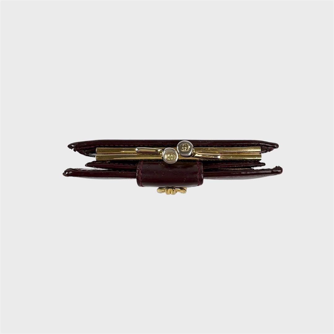 GUCCI グッチ　財布　レザー　ヴィンテージ　バーガンディ　二つ折り