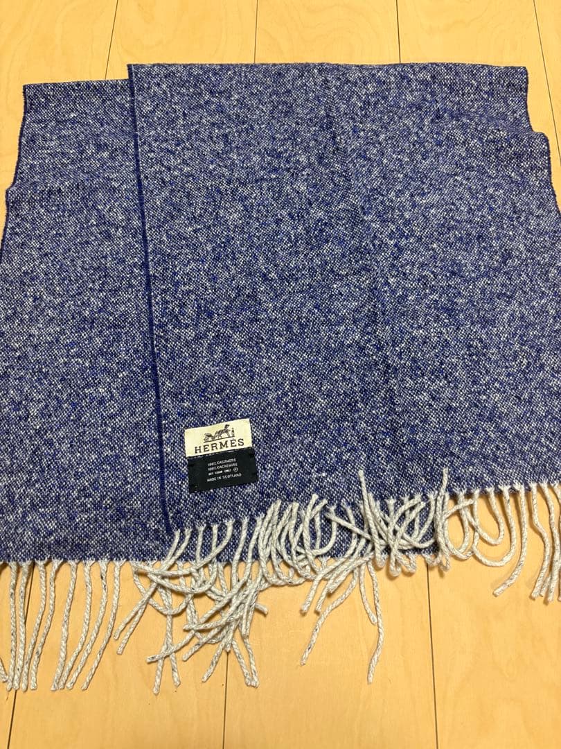 HERMES カシミア100％ スコットランド製　大判ストール　マフラー