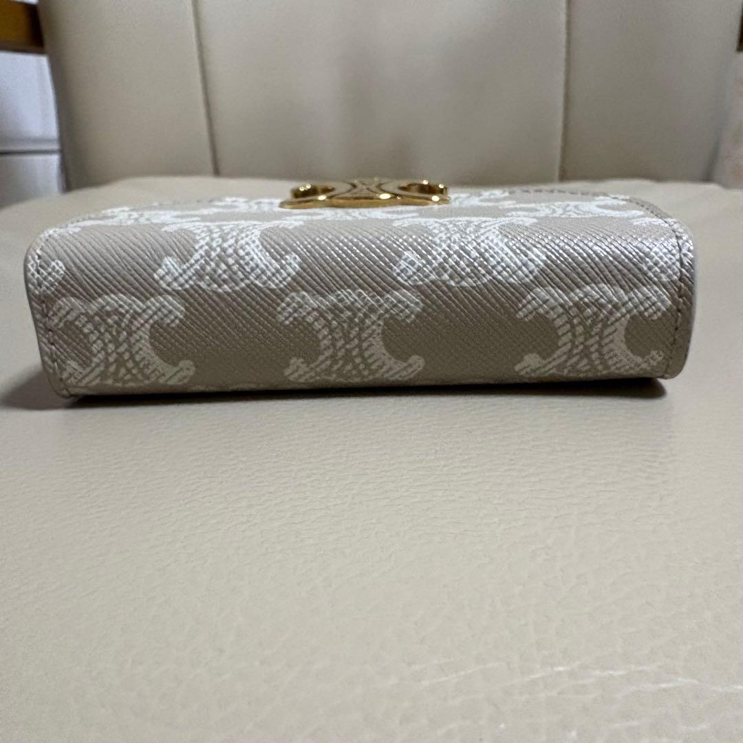 CELINE セリーヌ 3つ折り財布 トリオンフ ベージュ 箱有