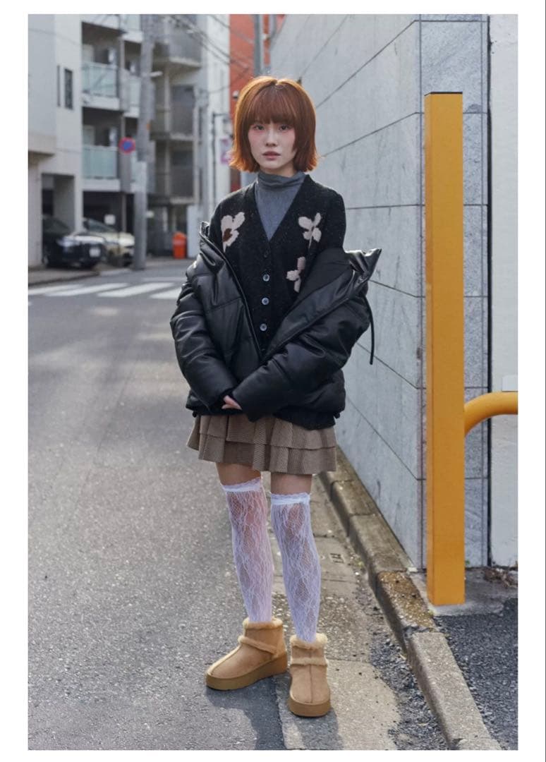 完売品⭐︎ZARA オーバーサイズジャカードフラワーニットカーディガン S グレー
