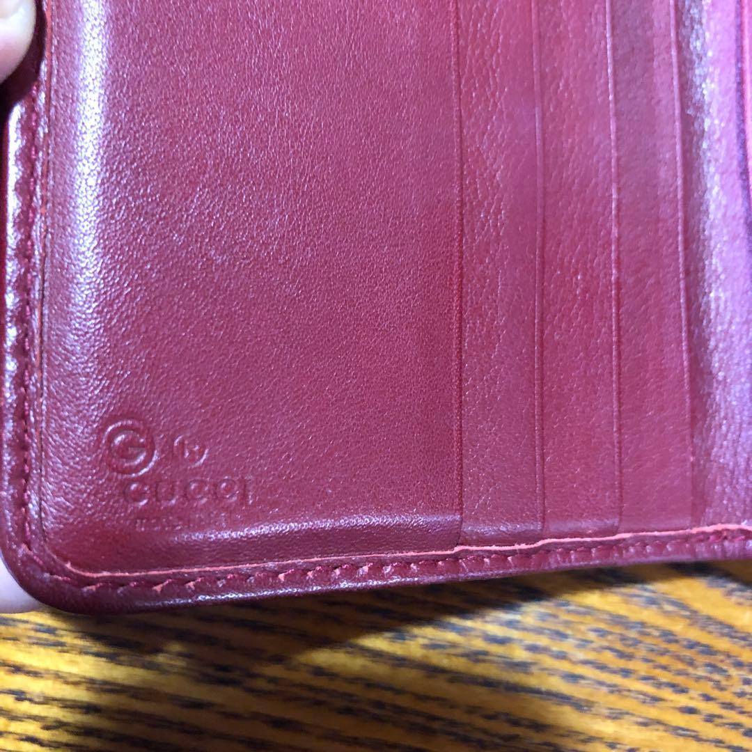 Gucci GGパターン 二つ折り財布 バーガンディ