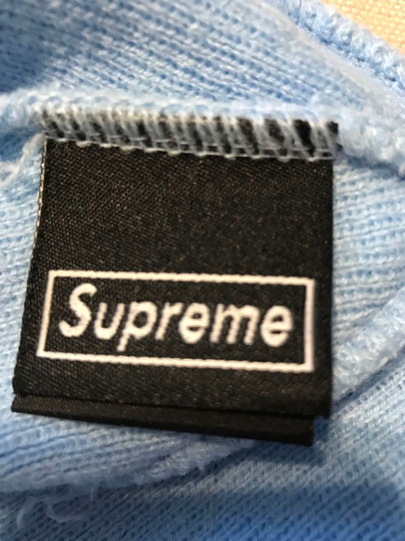 Supreme ボックスロゴ　バンダナ　ビーニー　水色 ニット帽　青