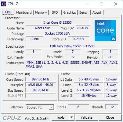Intel Core i5-12500 CPU ジャンク品