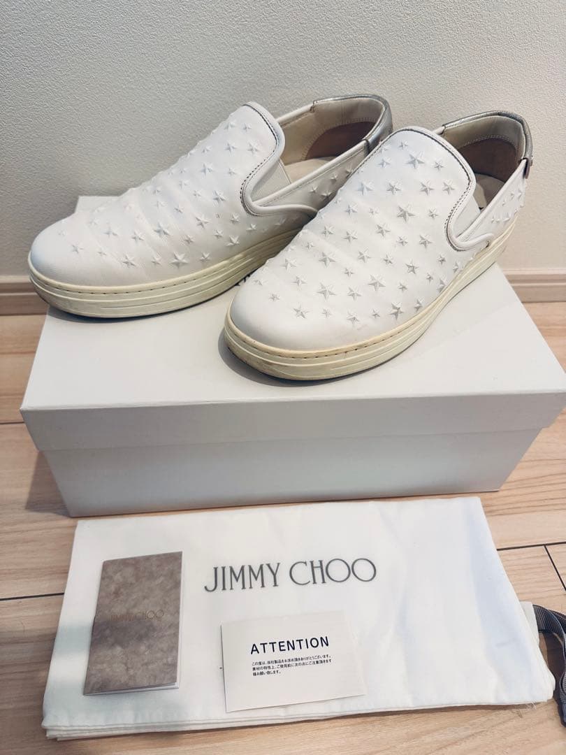JIMMY CHOO ホワイト スリッポンスニーカー