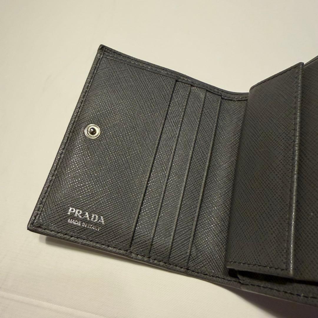最終 PRADA プラダ 1MV204 サフィアーノメタル 二つ折り財布