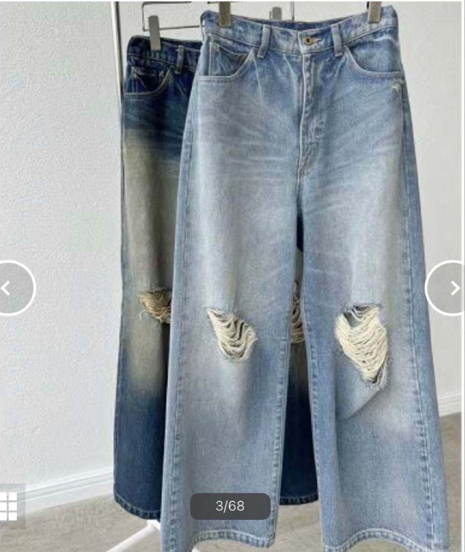 美品✨spick&span 5 1/2 FRONT CRUSHED DENIM