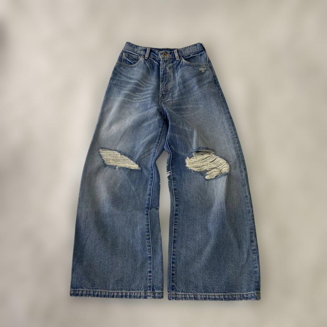 美品✨spick&span 5 1/2 FRONT CRUSHED DENIM