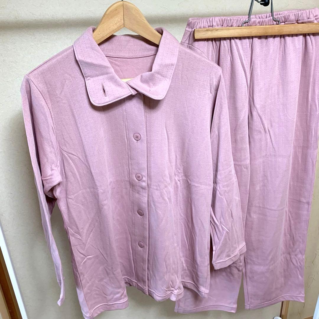 [新品]シャルレ ピンク 長袖パジャマ ルームウェア 入院着