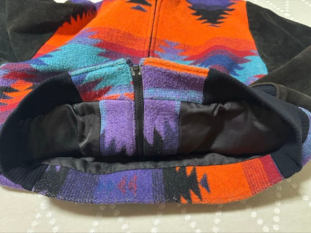希少 PIONEER WEAR ネイティブ柄 スウェード 袖 ブルゾン 70s