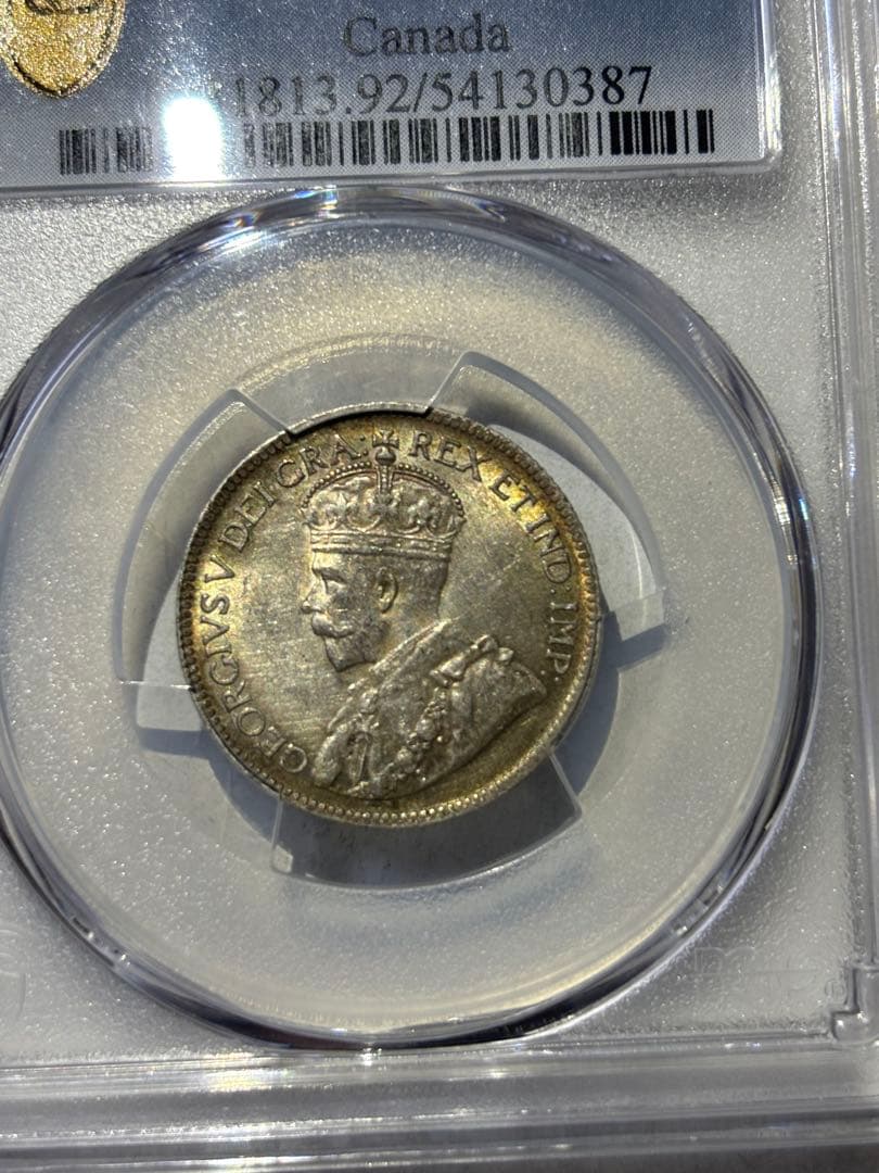 カナダ　25セント銀貨　1934年　極美品　PCGS鑑定済み　古銭　北米