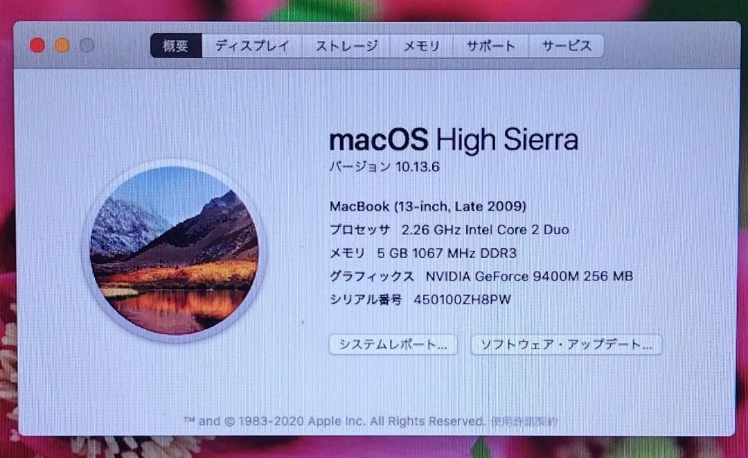 MacBook ポリカ白 13inch Late2009