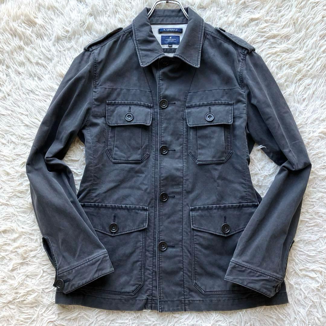 【ウォッシュ加工 本革使用 XL】ポールスミス　ハンティングジャケット　M-65