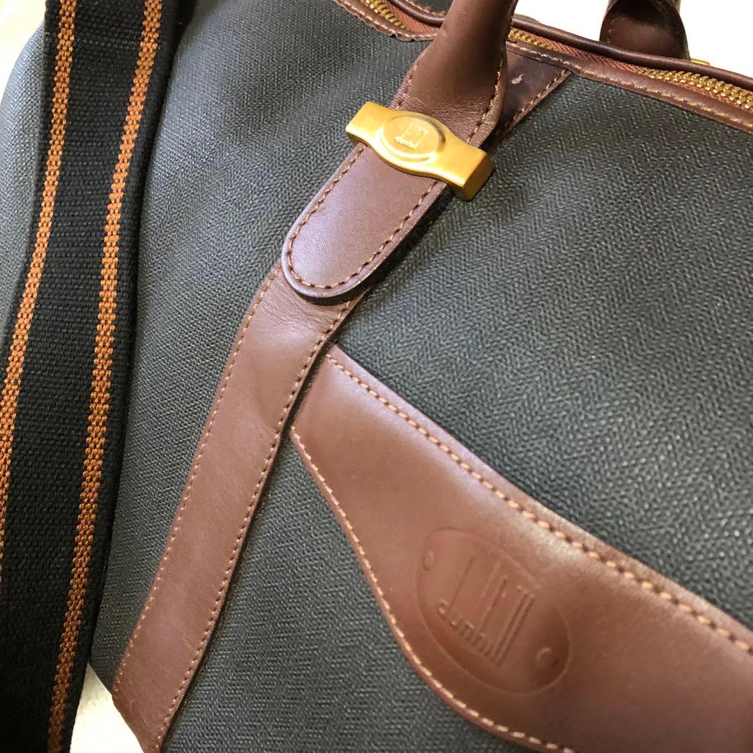 ダンヒル　ボストンバッグ　ブラウン　2way ブラウン　ゴールド　金金具
