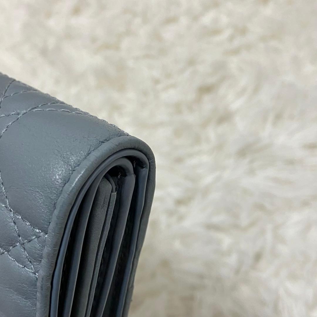 ChristianDior 三つ折り財布 ロータスウォレット カナージュ レザー