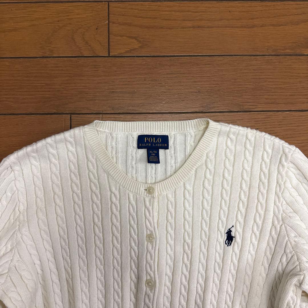 POLO RALPH LAUREN ケーブルカーディガン S相当 アイボリー