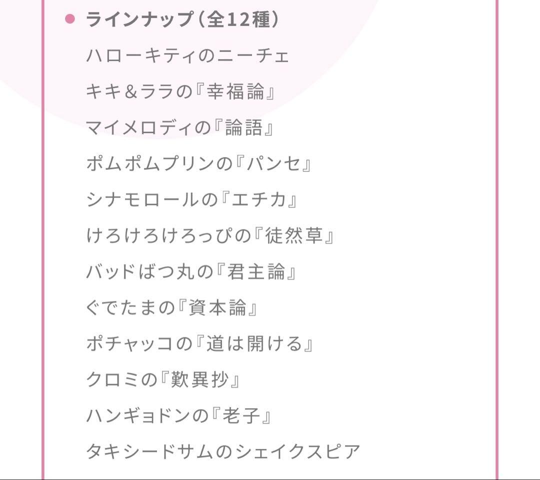 Ichigo Keywords サンリオシリーズ12冊セット