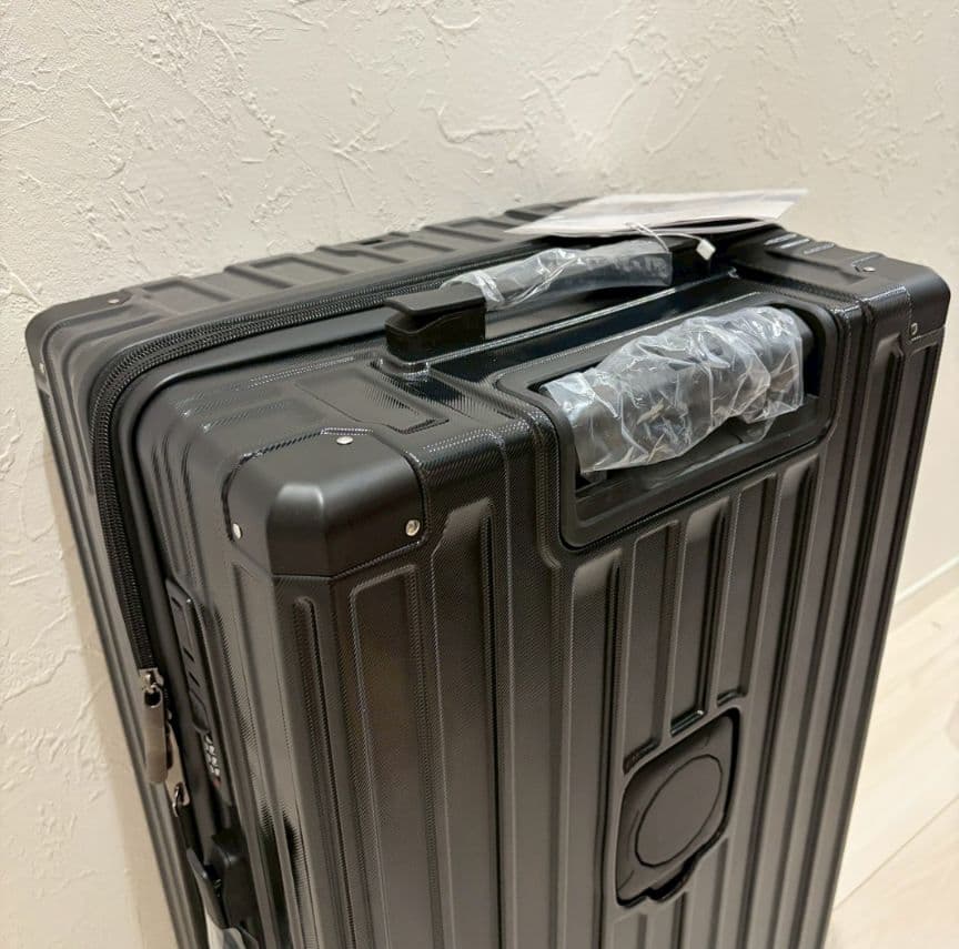 スーツケース キャリーケース 拡張機能 超軽量 耐衝撃 ブラック L 100L