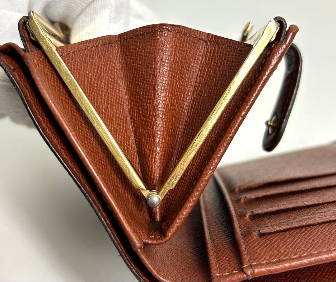 ✅【美品】メンテ済み　ルイヴィトン　モノグラム　ヴィエノワ　二つ折り財布　がま口