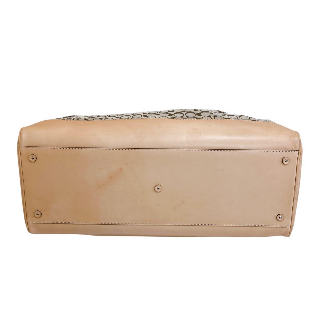 【美品】COACH コーチ 4254 シグネチャー キャンバス レザー ボストン