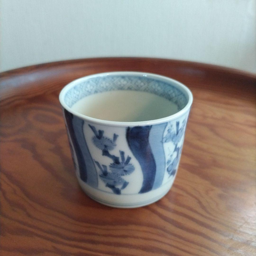 ★ 完品 松竹梅 そば猪口 江戸期 古伊万里 骨董 染付 図変わり