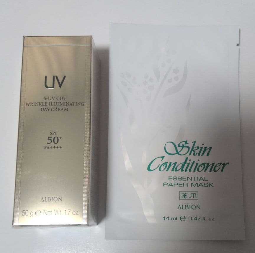 アルビオン　リンクル イルミネイティング デイクリーム50g、シートマスク