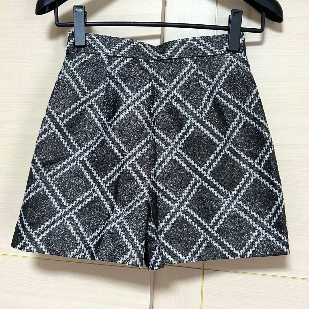 ✨M✨sheller シェリエ キュロット メタリック 総柄 スカート風 パンツ