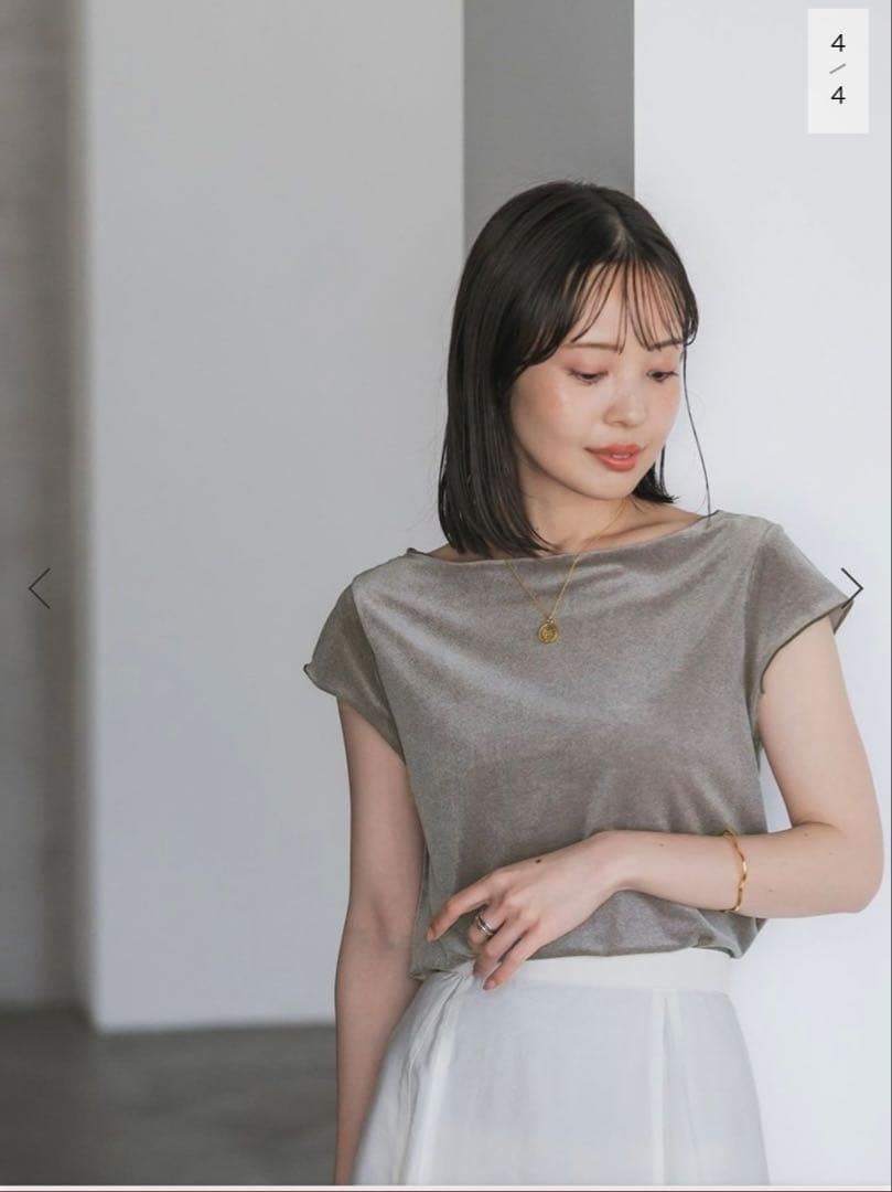 【新品】NOBLE シアーベロアキャップスリーブTee