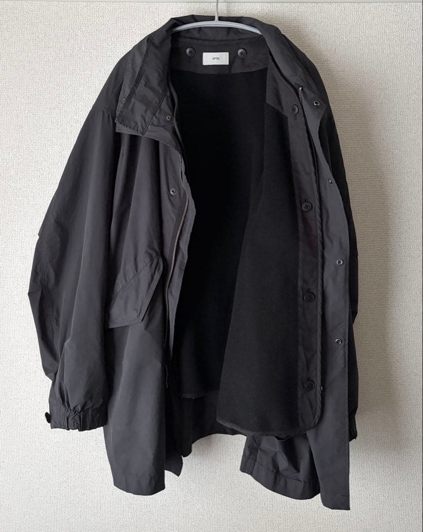 【ATON】AIR WEATHER SHORT MODS COAT グレー
