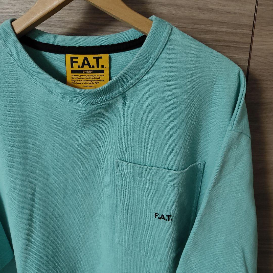 極美品FAT 13oz.天竺織 ポケ付Tシャツ SKINNY(L) ターコイズ