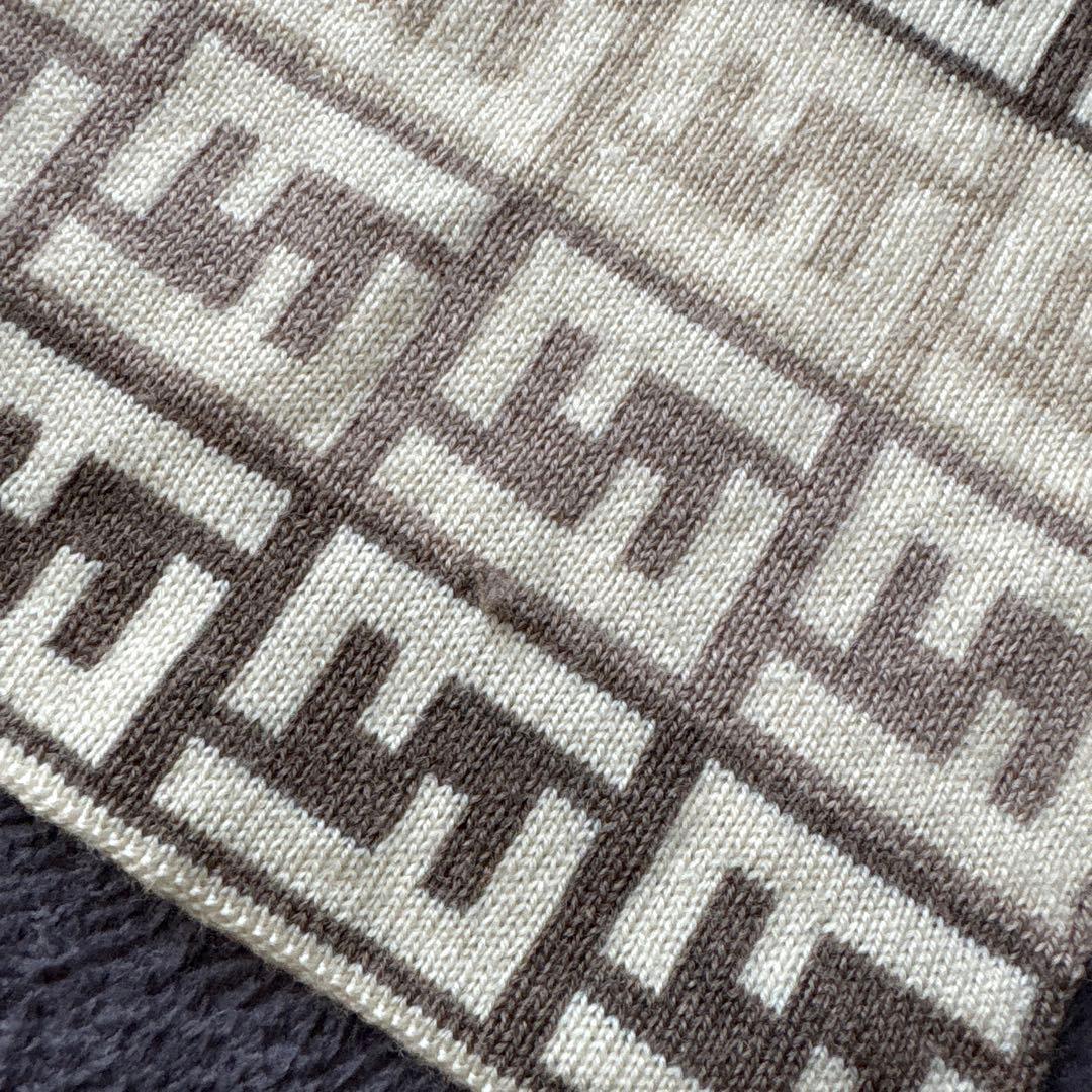 【美品】FENDI ズッカ柄 マフラー ブラウン系 男女兼用