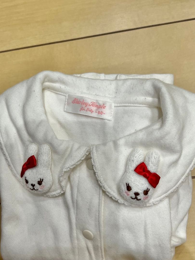 赤と白の水玉模様ワンピースセット（3点セット）