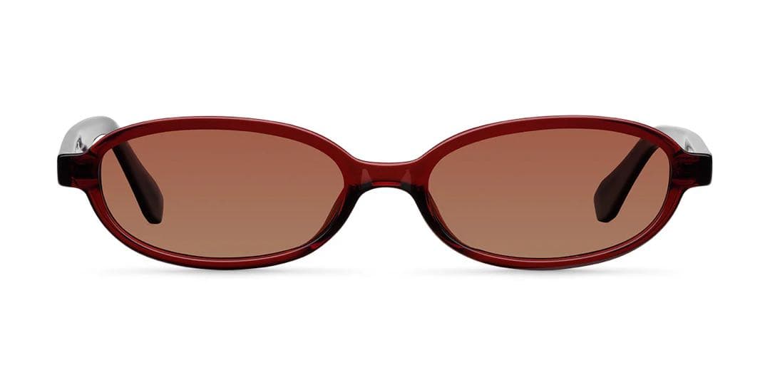 MELLER OSEI MAROON BROWN ブラウンオーバルサングラス