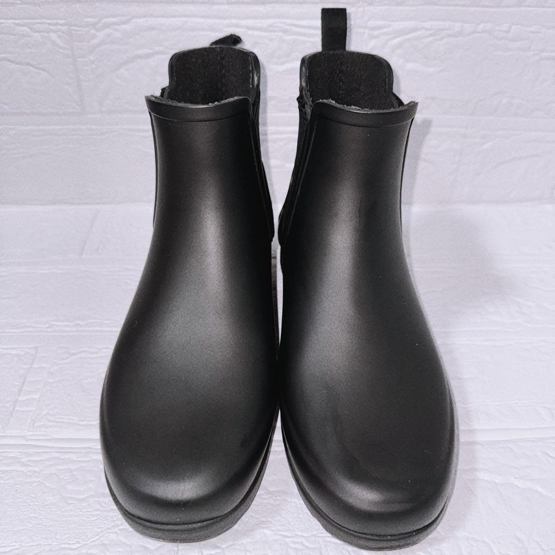 ✨美品✨️HUNTER 24cm レインブーツ サイドゴア ショート 黒 ブラック