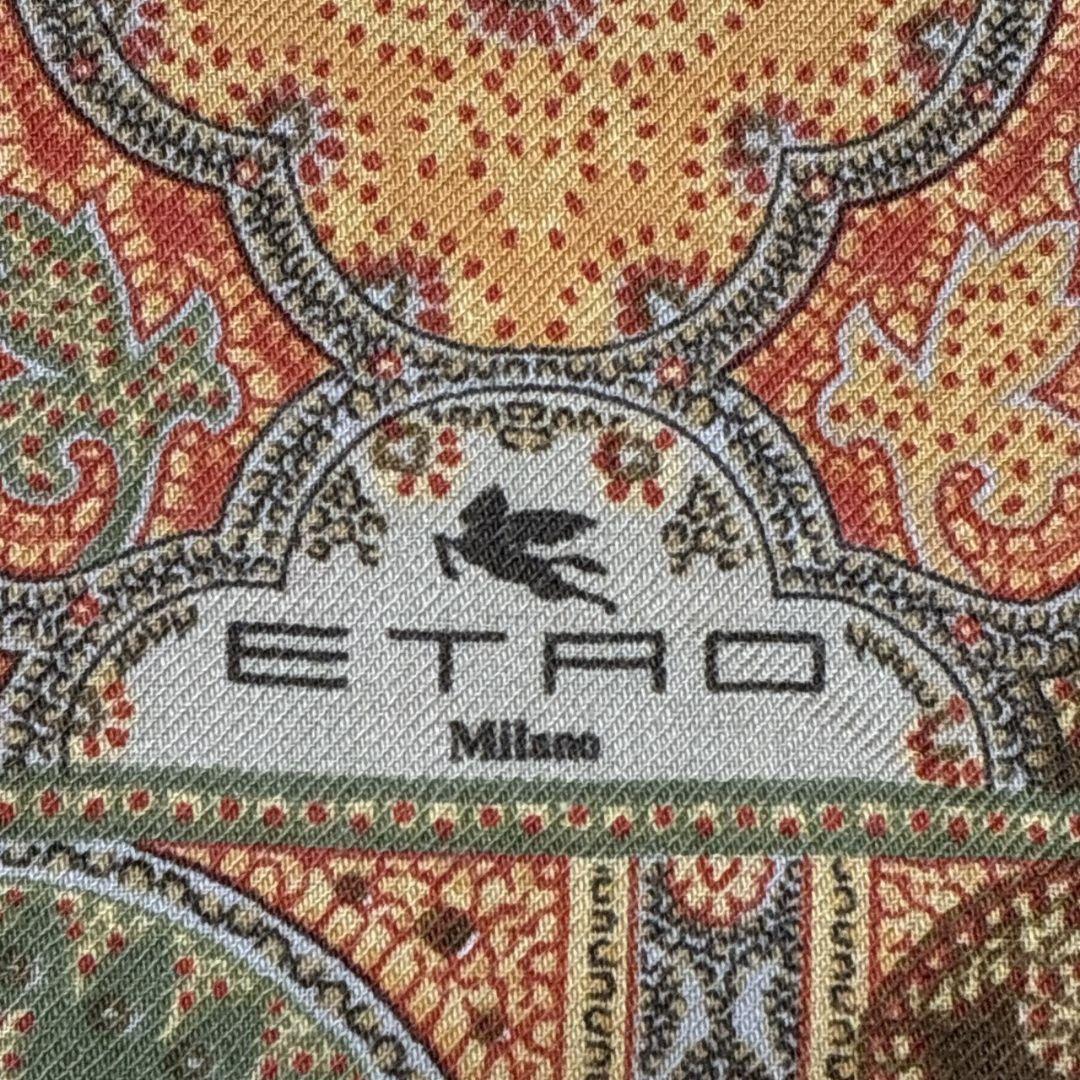 【極美品】ETRO エトロ シルク ペイズリー イタリア 大判ストール スカーフ