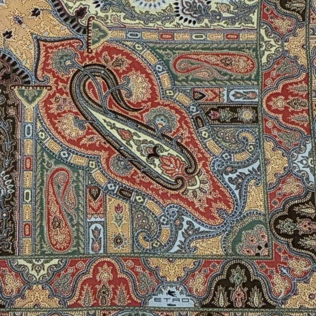 【極美品】ETRO エトロ シルク ペイズリー イタリア 大判ストール スカーフ
