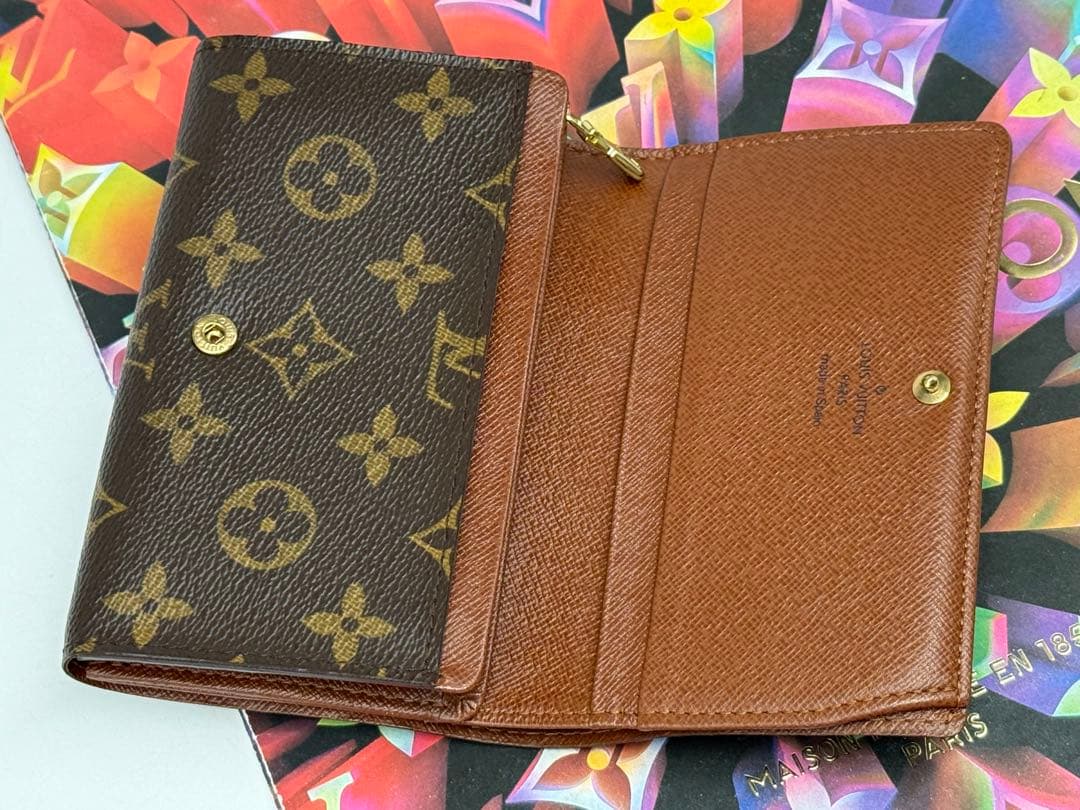 美品！ルイヴィトン　ポルトモネ・ビエ　トレゾール　L字形ファスナー二つ折り財布
