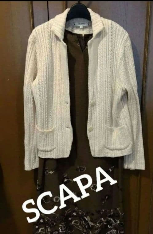 ど*ん様 2点セット✨SCAPA ケーブル編ジャケット&✨ペイズリー ベルベット