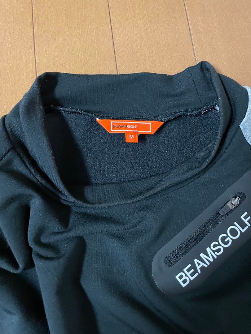 BEAMS GOLF 半袖シャツ M ブラック/グレー
