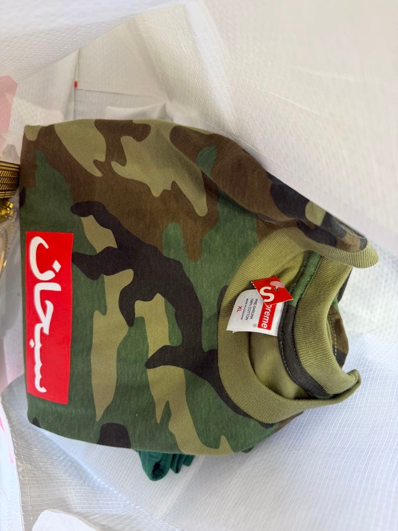 トップス 26ss Supreme Arabic Box Logo tee Camo XL