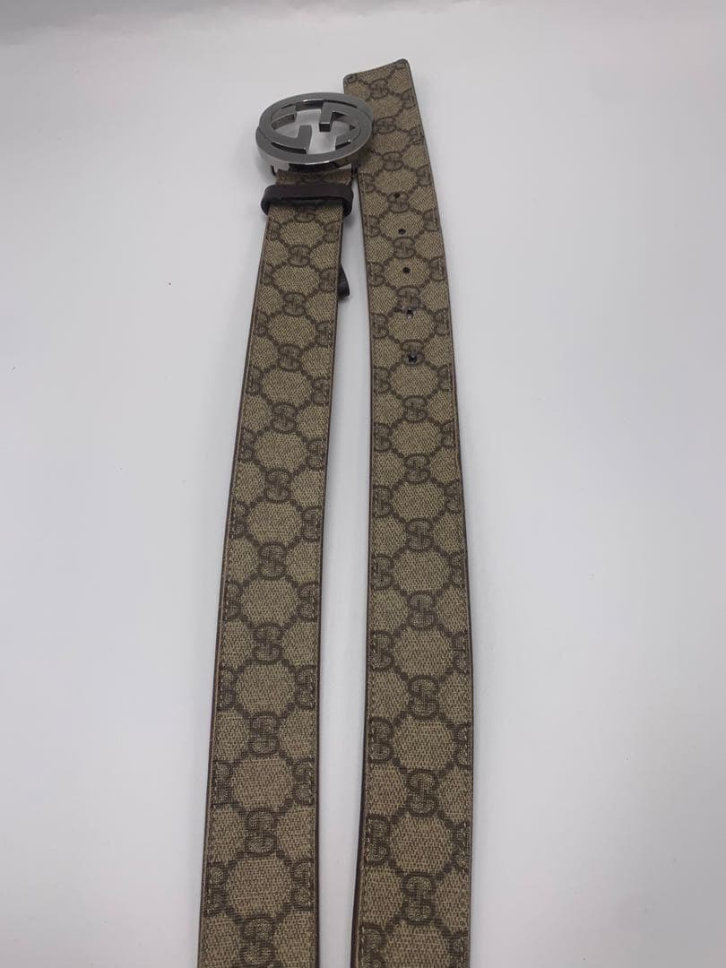 グッチ GUCCI レザー GG スプリーム ベルト シルバー金具