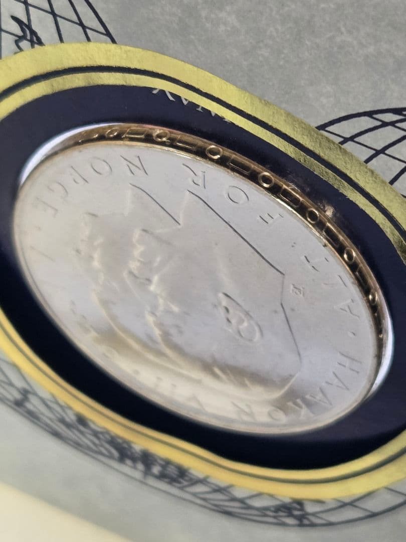 ノルウェー 25クローネ銀貨 1970年