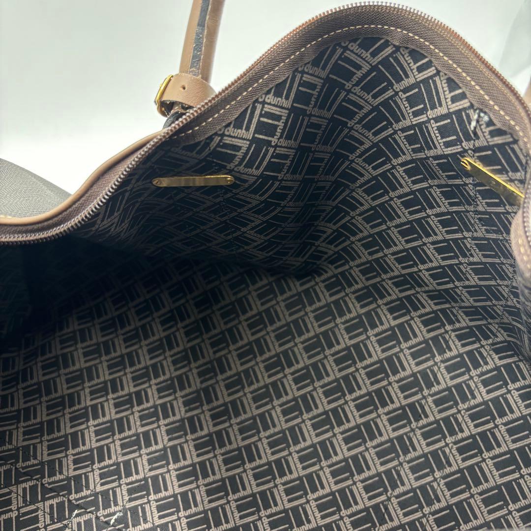 dunhill ダンヒル レザー PVC ボストンバッグ ハンドバッグ 大容量